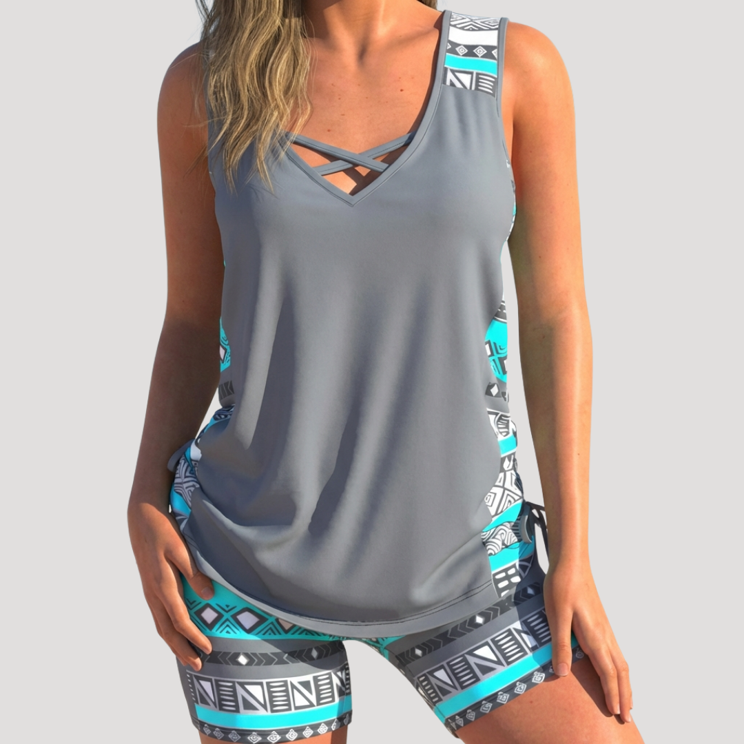 Women’s Flowy Tankini with Shorts