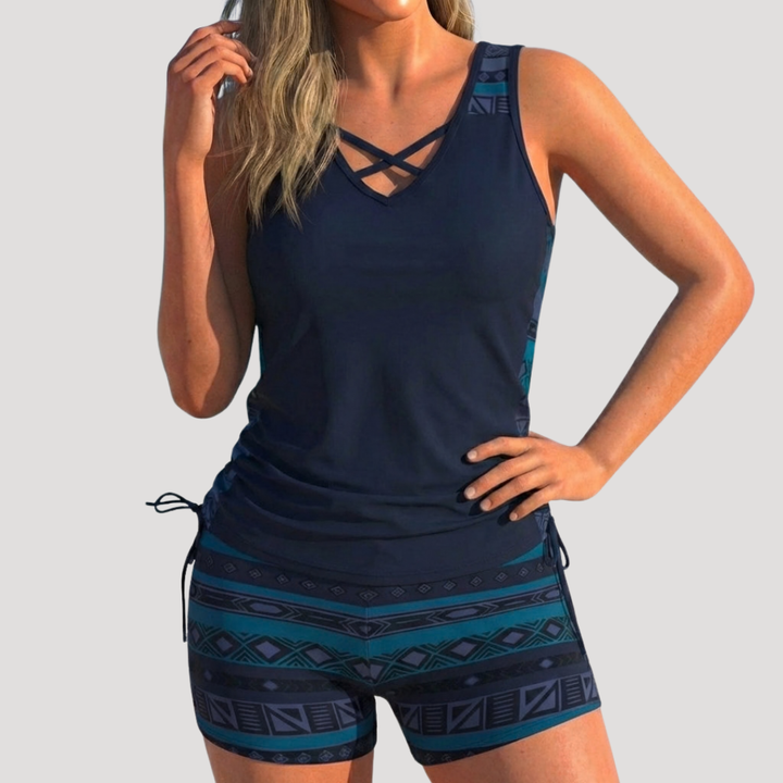 Women’s Flowy Tankini with Shorts