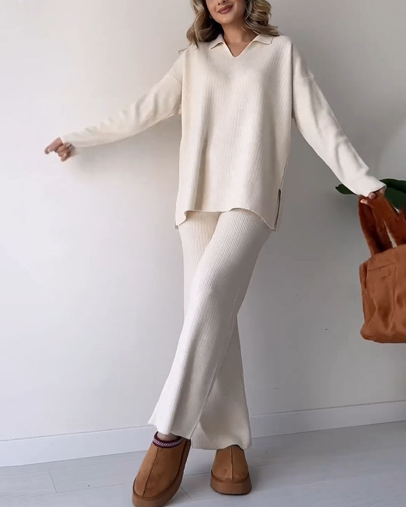 Casual knitted two-piece set