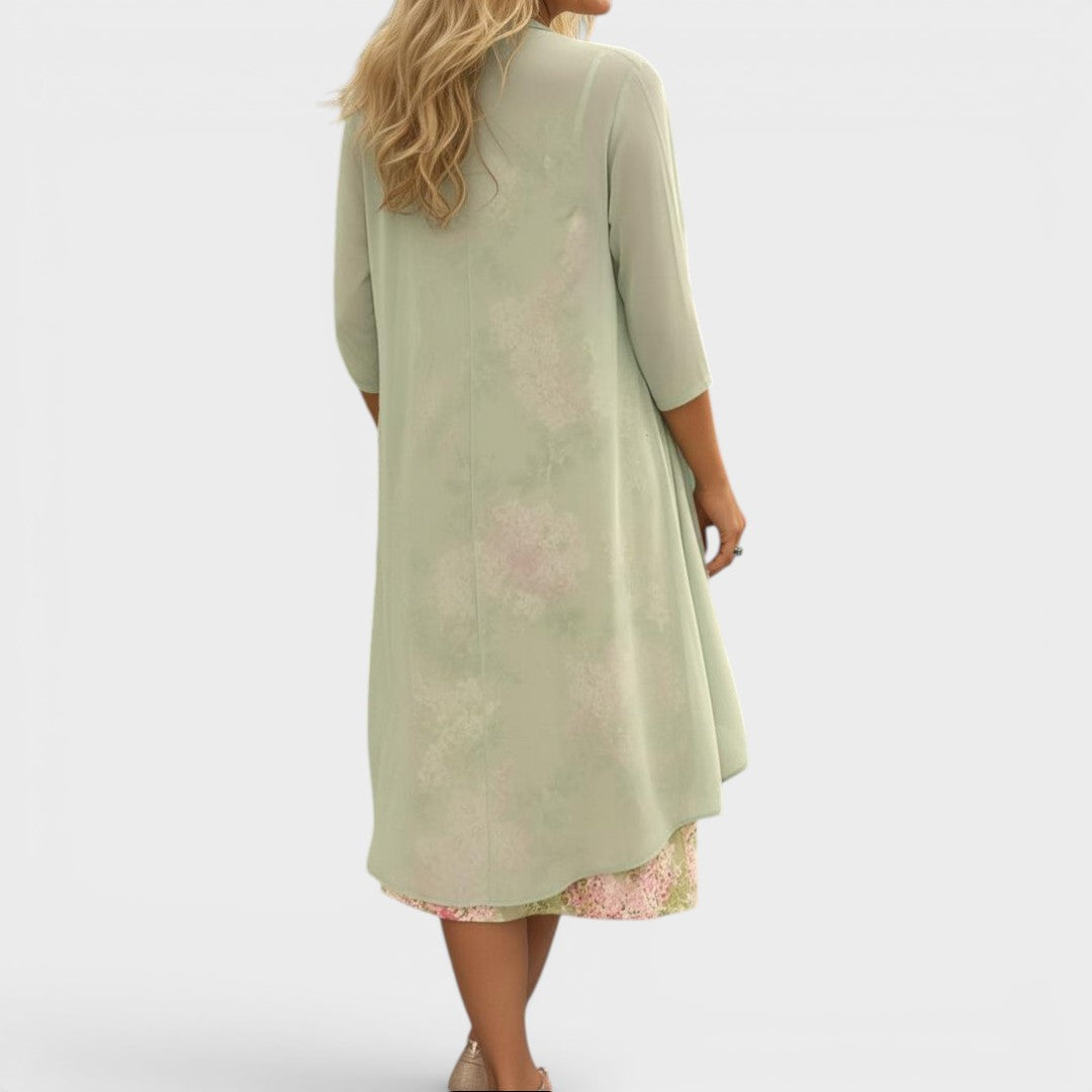 Lilliana | Soft Floral Layered Midi Dress
