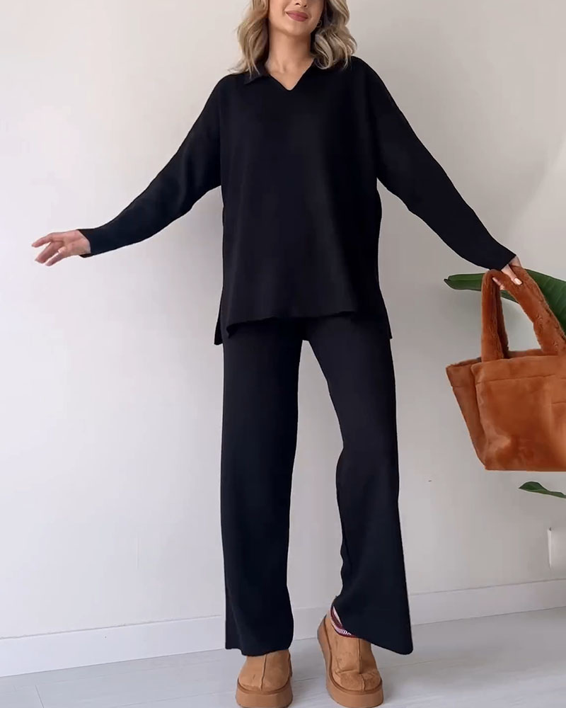Casual knitted two-piece set