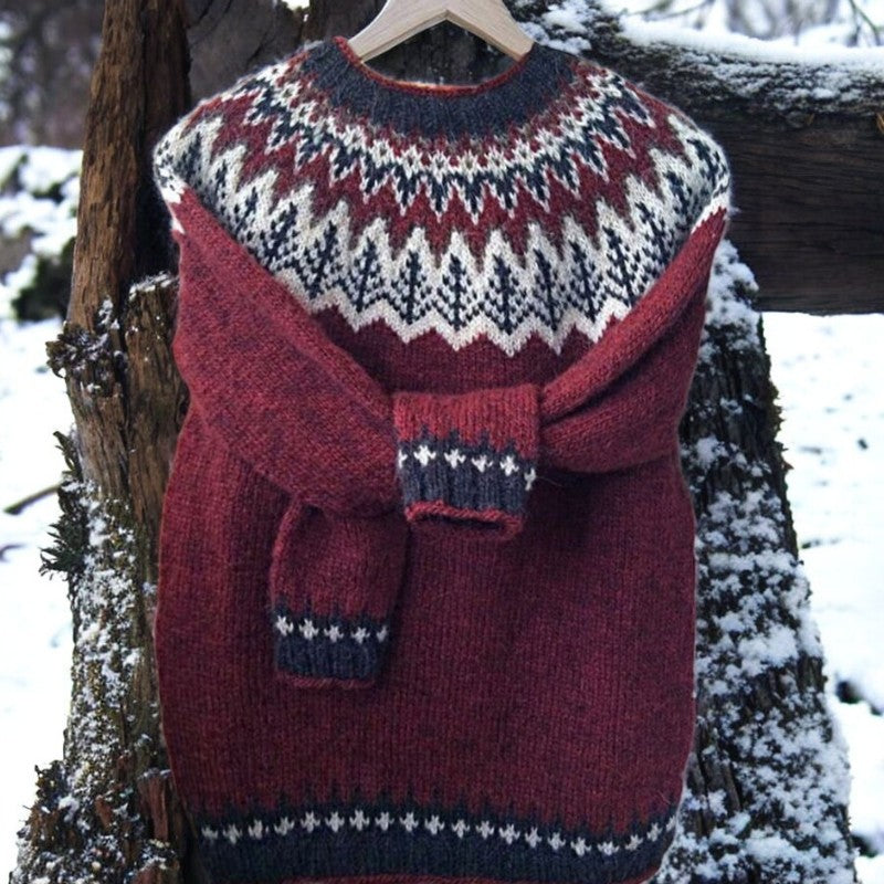 Elegant and Comfortable Jacquard Sweater