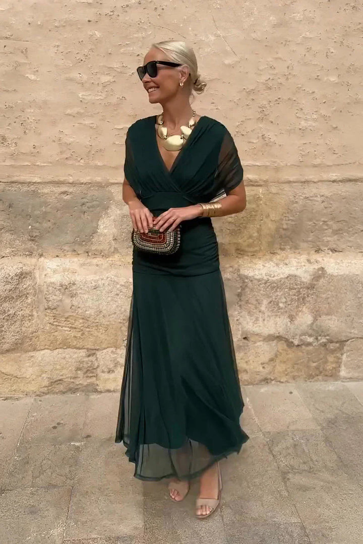 Elegant V-Neck Maxi Party Dress
