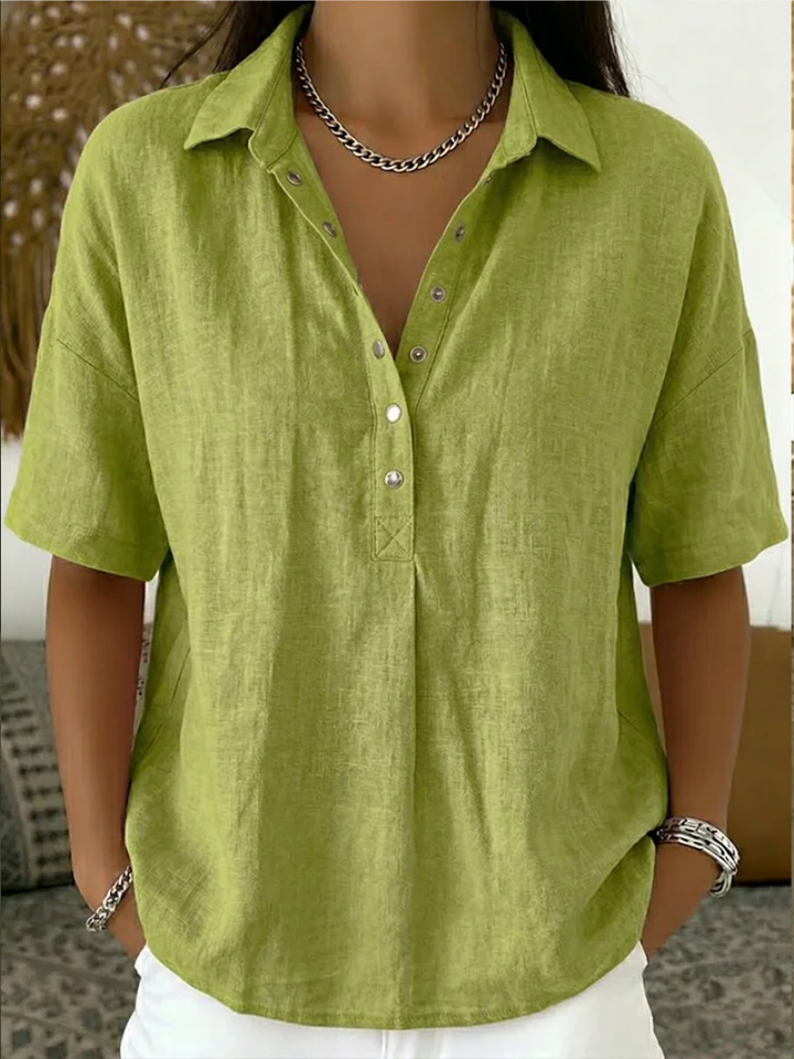 Amy I Blouse with Collar & Button Detail