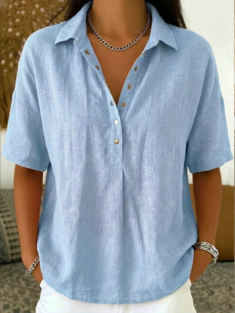 Amy I Blouse with Collar & Button Detail
