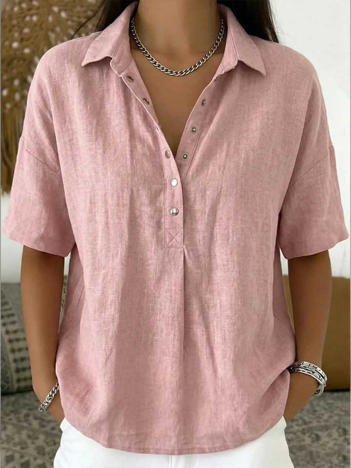 Amy I Blouse with Collar & Button Detail