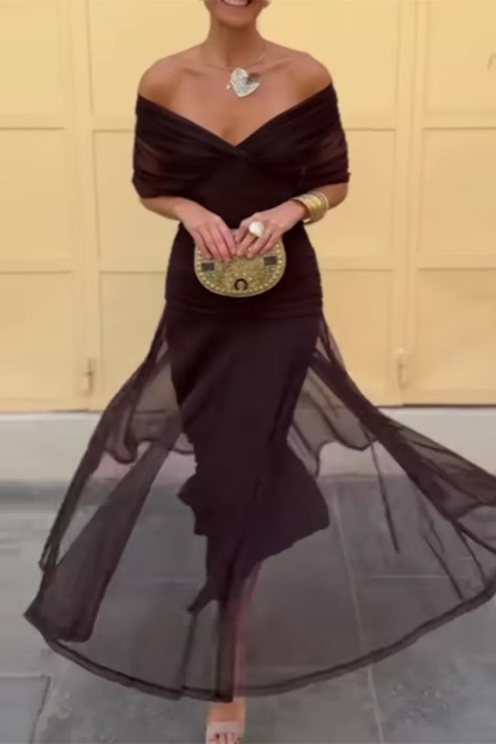 Elegant V-Neck Maxi Party Dress