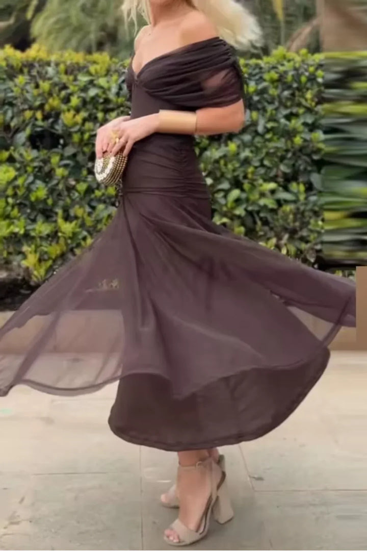 Elegant V-Neck Maxi Party Dress