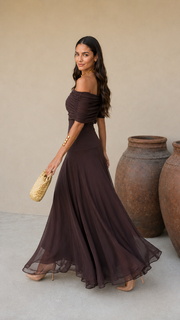 Toledo Dress in Brown
