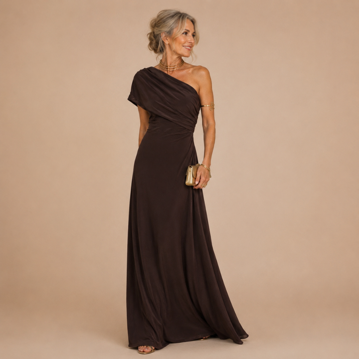Aimee One-Shoulder Evening Dress