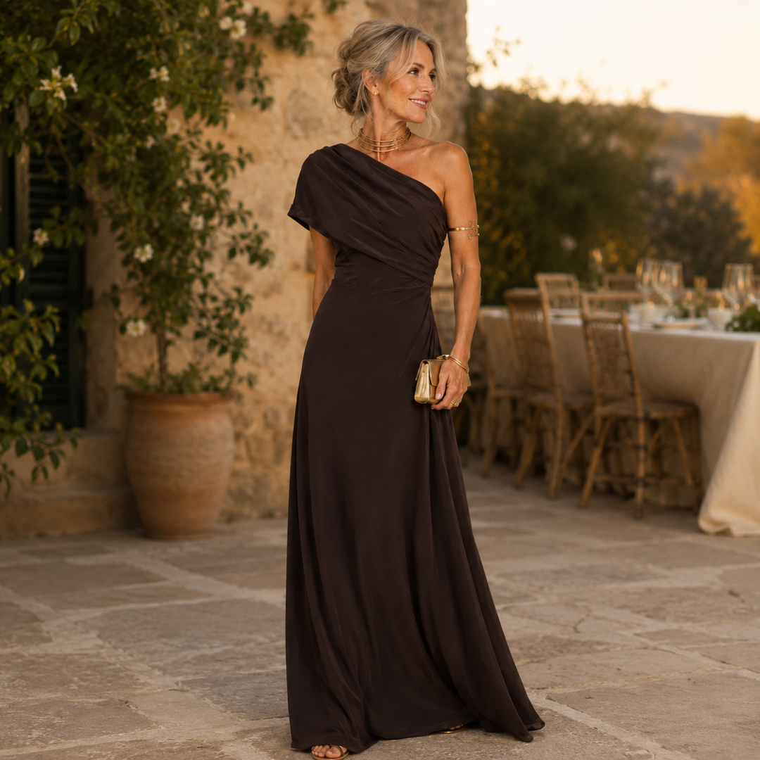 Aimee One-Shoulder Evening Dress