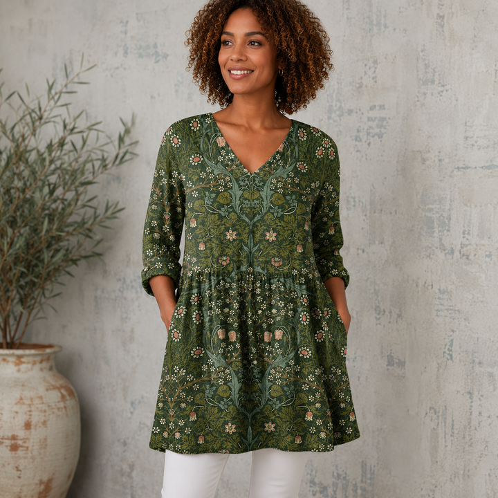 Sophia | Vintage Floral V-Neck Shirt