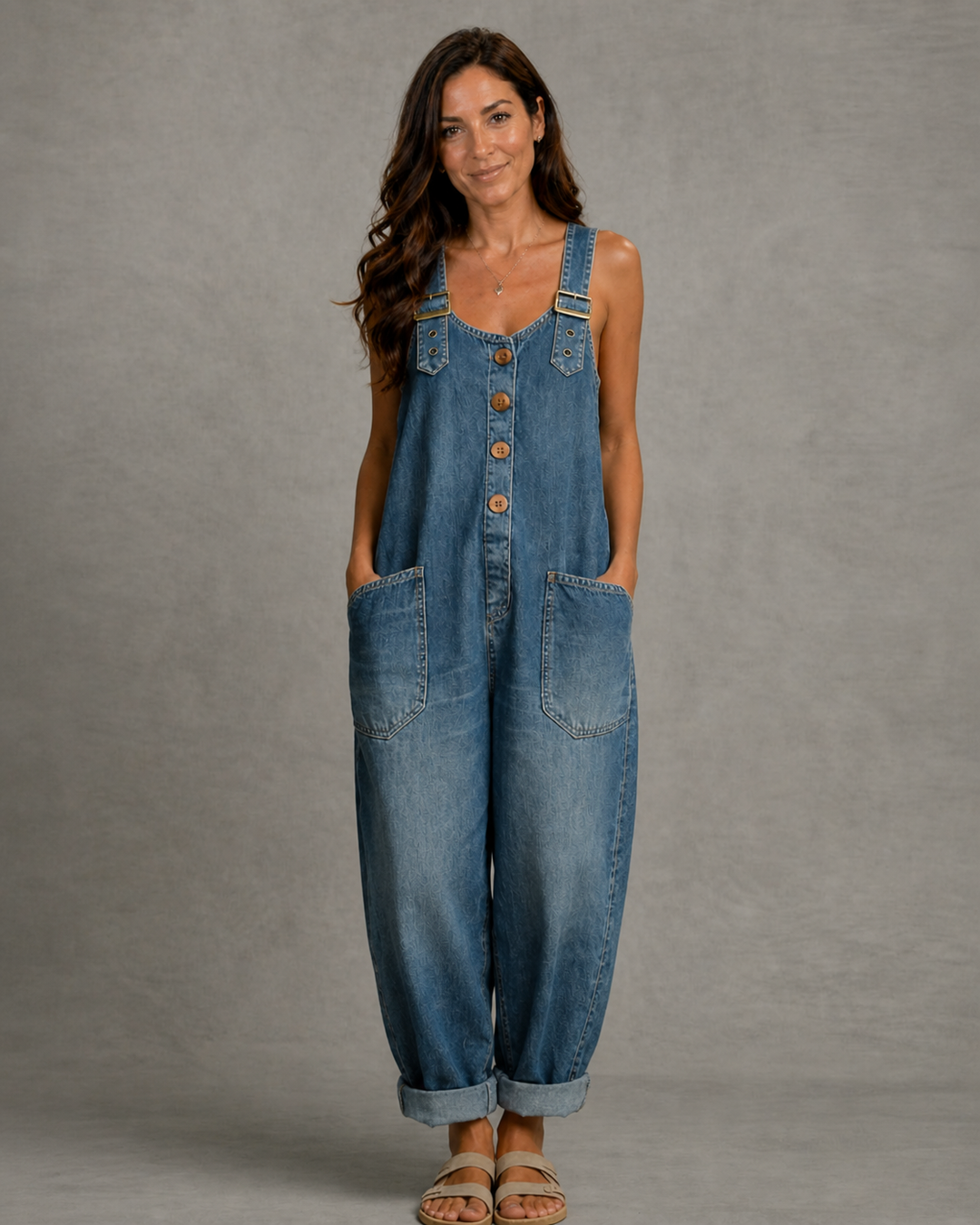 Lejla - Stylish Denim Jumpsuit With Pockets