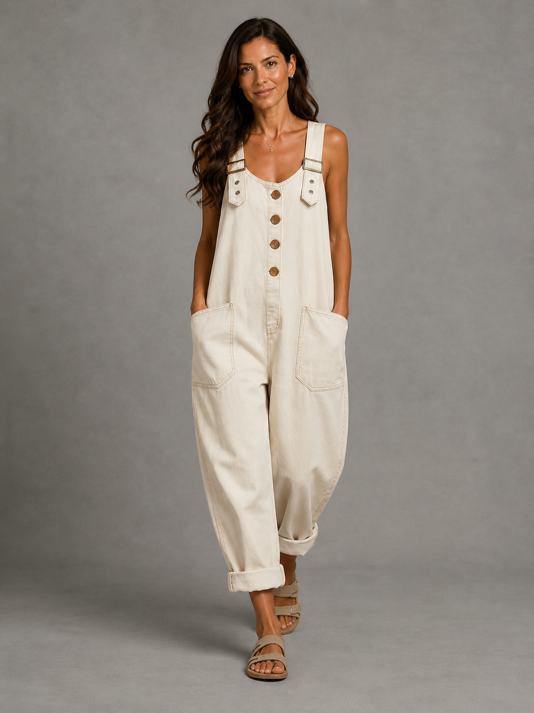 Lejla - Stylish Denim Jumpsuit With Pockets