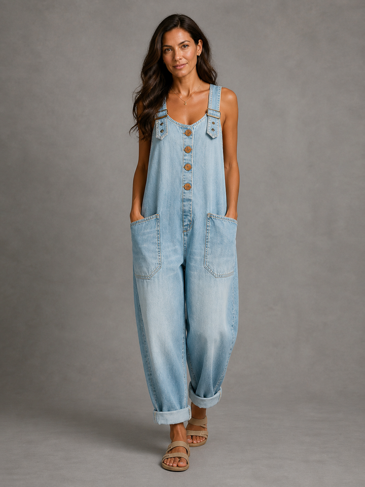 Lejla - Stylish Denim Jumpsuit With Pockets