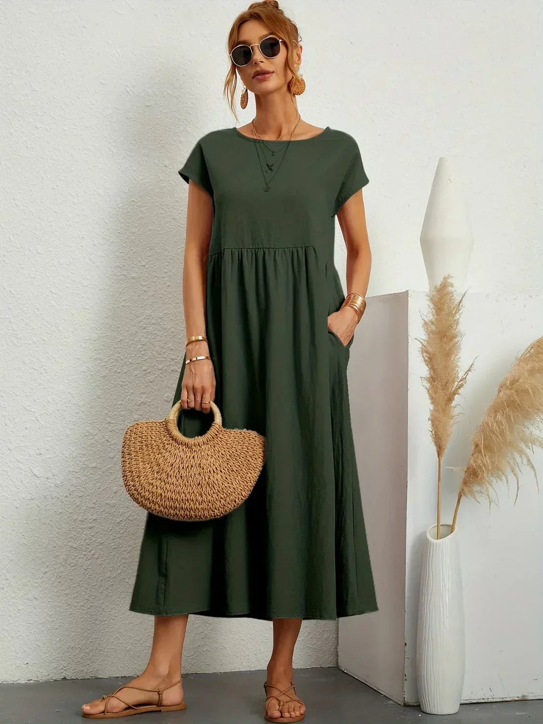 Gabrielle™ — Timeless Elegance Fluid Midi Dress
