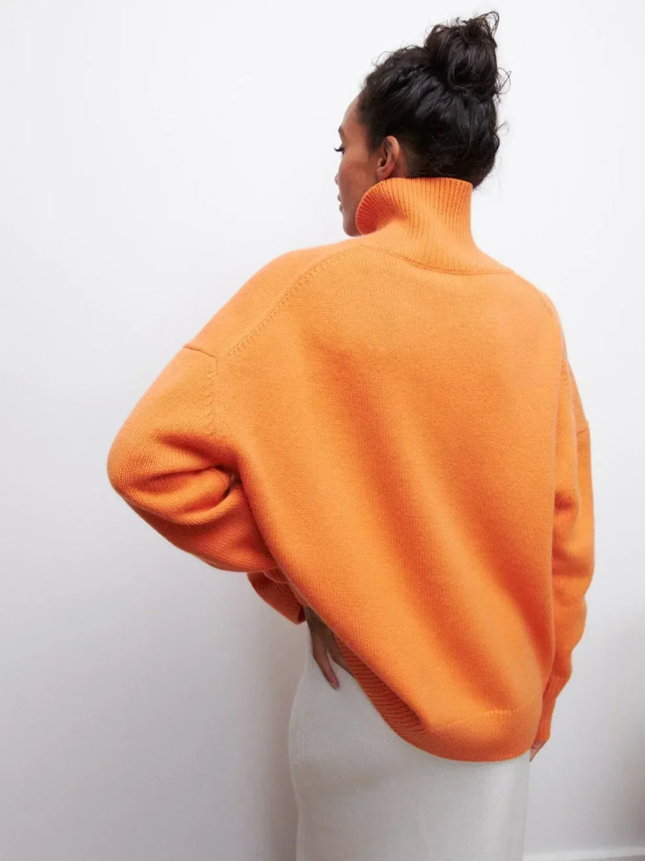 Elegant Oversized Turtleneck Knit Sweater