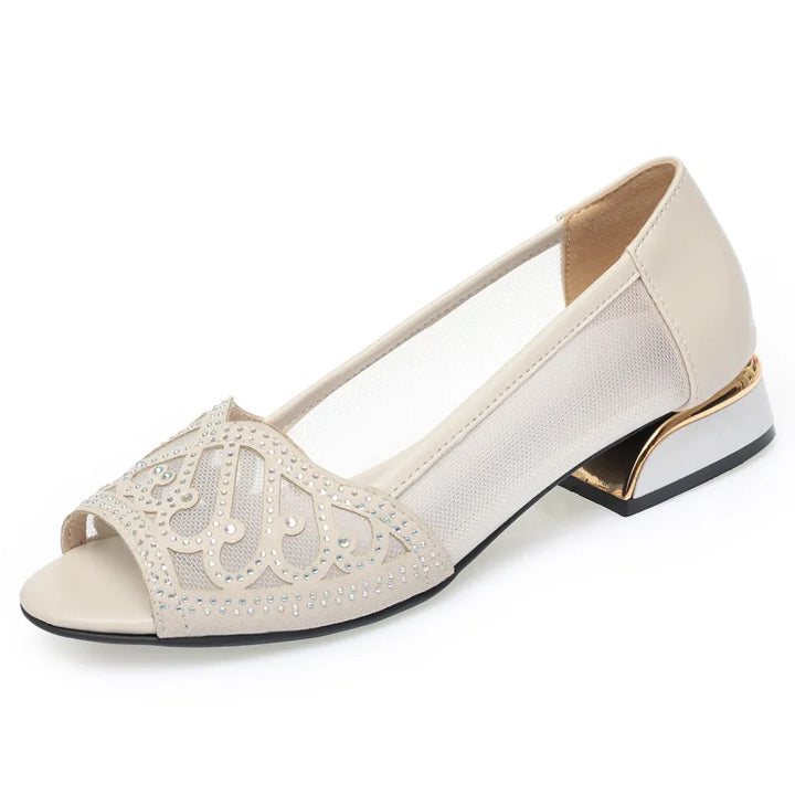Beatrice | Chic Perforated Open-Toe Heels