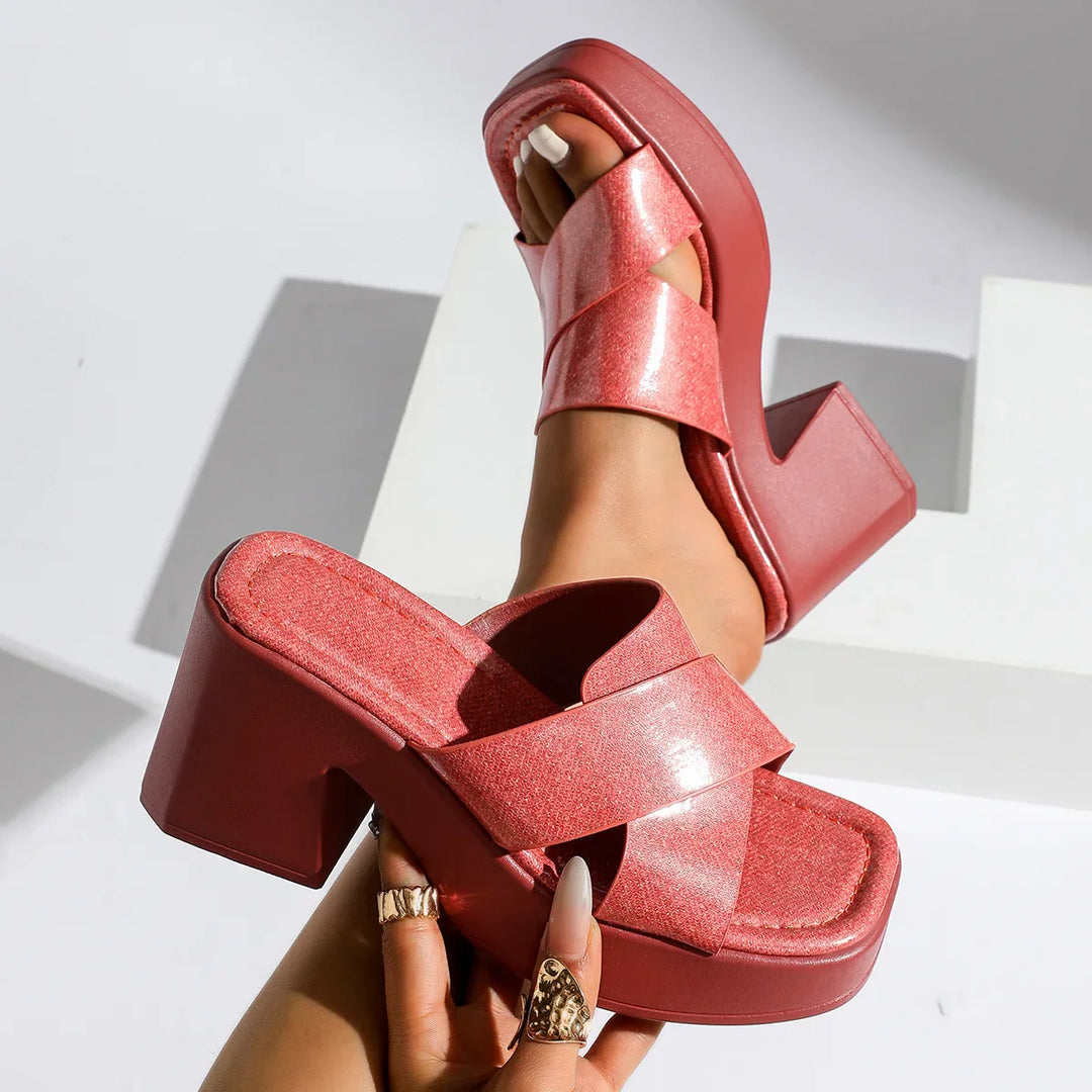 Bianca | Glossy High-Heel Sandals