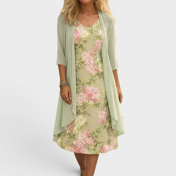 Lilliana | Soft Floral Layered Midi Dress