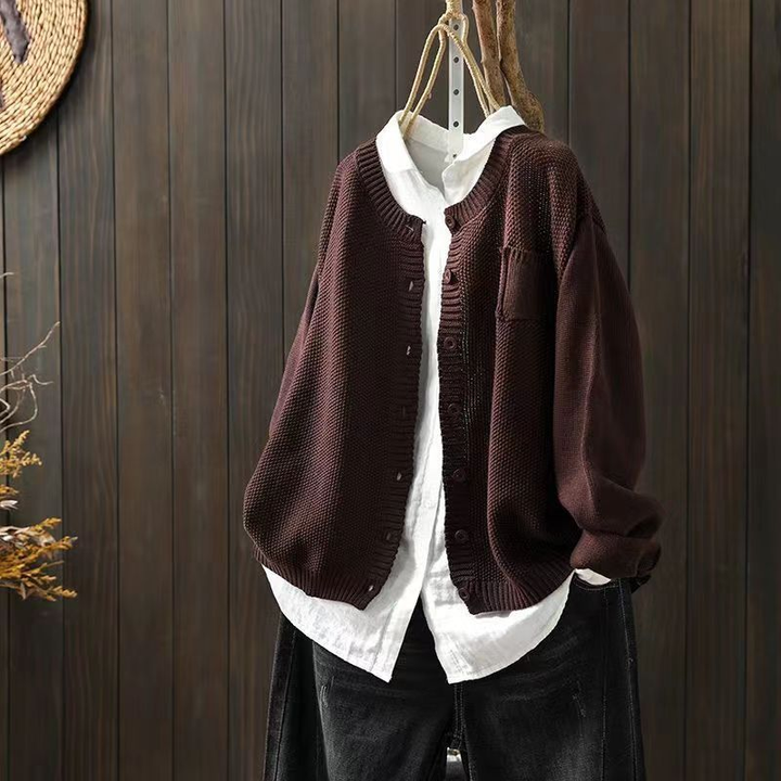 TEXTURED KNIT CARDIGAN
